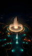 © Sergey - Aerial view to Park of the Reserve with magic water circuit biggest fountain complex day to night timelapse isolated with white highlights, png