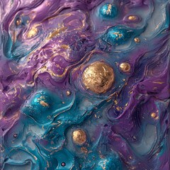 Canvas Print - square seamless texture- magic planet colored texture