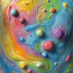 Canvas Print - square seamless texture-magic planet colored plastic