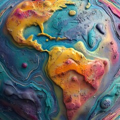 Canvas Print - square seamless texture-magic planet colored plastic