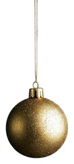 Wall Mural - PNG A glitter golden bauble hanging down christmas accessories decoration.