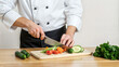 © Mahmud - Professional Chef Preparing Fresh Vegetables in a Modern Kitchen
