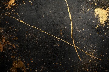 Wall Mural - Black and Gold Marble Surface Close Up