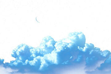 Wall Mural - png night sky clouds moon atmosphere.