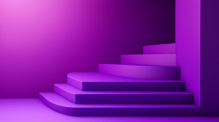 Minimalist purple staircase in modern interior