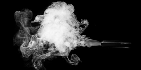 smoke steam isolated black background
