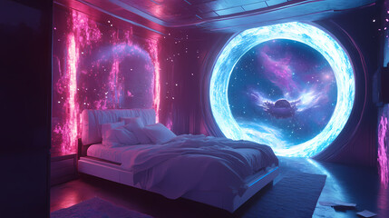 Wall Mural - the dreamscape of a parallel universe reveals the mysteries of the universe through a visual stunnin