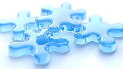 Wall Mural - Blue Glass Puzzle Pieces