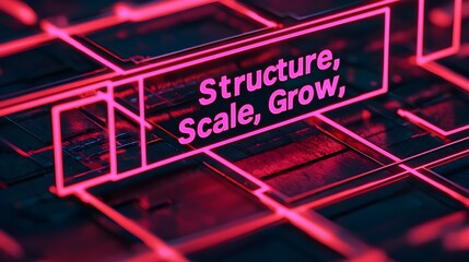 Wall Mural - Structure Scale Grow Neon Sign