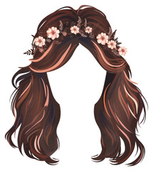 Wall Mural - Crown flower brown hairstlye hairstyle white background accessories.