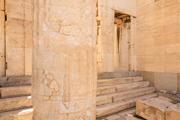 Wall Mural - A tall column with a lot of detail on it, the Acropolis of Athens