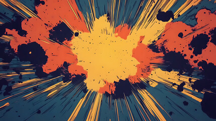 Leinwandbilder - Dynamic comic style motion graphics with explosive abstract design