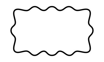 Wall Mural - rectangle frame with wavy edges. geometric shape with scallop borders. blank speech bubble, text box