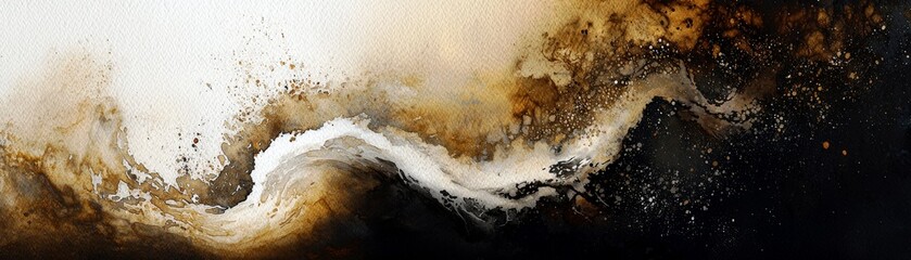 Serene Watercolor Abstract of Windy Cliff Landscape