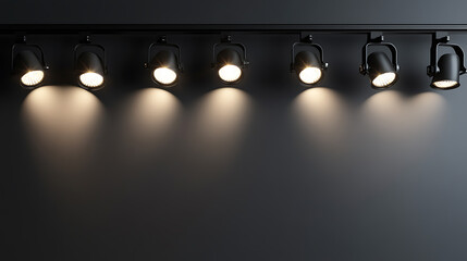 Poster - a modern set of clip-on, isolated LED track lighting fixtures