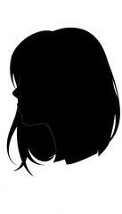 Wall Mural - female head silhouette isolated with white highlights, png