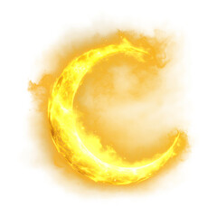 Wall Mural - png crescent moon luminous ethereal glowing.