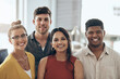 © peopleimages.com - Team, portrait and diversity in office for business collaboration, confidence or project management. Creative agency, face and people in workplace for partnership design, company development or pride
