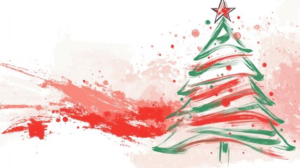 Wall Mural - Christmas Tree Card Design