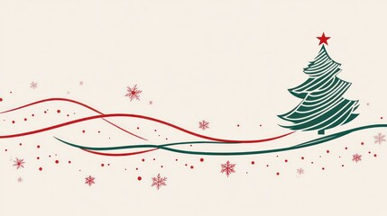 Wall Mural - Christmas Tree Card Design