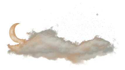 Wall Mural - png crescent moon night cloud star.