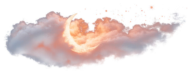 Wall Mural - png crescent moon atmosphere clouds night.