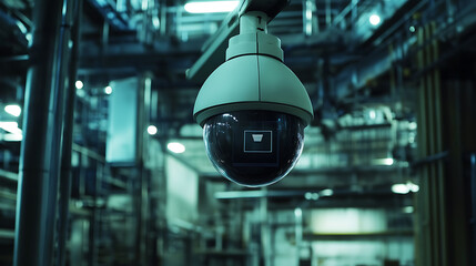 Poster - CCTV surveillance system in operation within an industrial factory