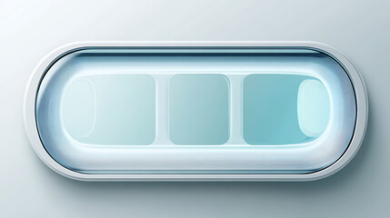 Poster - A transparent glass pane is featured in this vector illustration of an airplane window template that shows the outside and inside views