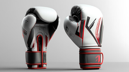 Fototapete - white background with isolated boxing gloves, sportswear