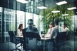 © melhak - Business Meeting Behind Glass Partition - Modern Office Setting - Corporate Environment