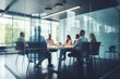 © melhak - Conference Business Meeting Behind Glass Wall Partition - Workplace Collaboration Concept