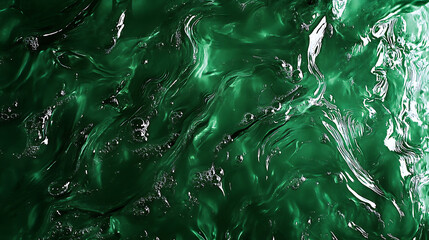 Aufkleber - Transparent dark green clear water surface texture with ripples, splashes, Abstract nature background Water waves in sunlight with copy space, top view, Cosmetic moisturizer micellar toner emulsion