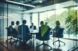 © melhak - Business Meeting Behind Glass Partition - Modern Office Setting - Corporate Environment