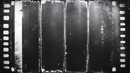 Poster - Dusty scratched and scanned old film texture with scratches, scuffs, retro toning photo effects added for overlay