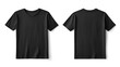 © CreativeCreations - minimalist mockup of plain black tshirt front and back views isolated on white background perfect for showcasing custom designs or branding concepts