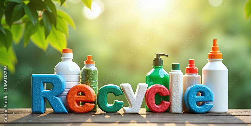 The word recycle as an encouragement to recycle, reuse and ...