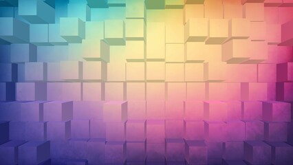 Cube extrude grainy gradient background pastel noise texture poster backdrop banner design, copy space