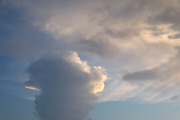 Wall Mural - picturesque view of blue sky with fluffy clouds