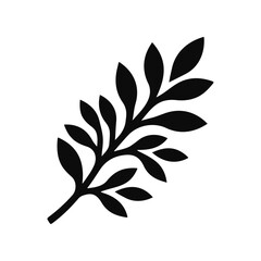 Botanical floral twigs branch with leaves vector icon design