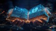 © ProStockGallery - Digital Book in Hands - Futuristic Technology and Knowledge Concept.
