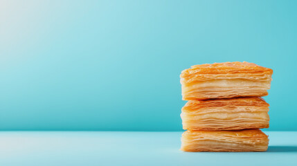 Fresh Baklava on Soft Gradient Background