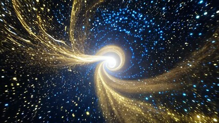Wall Mural - A mesmerizing journey through a cosmic vortex filled with swirling stars and golden light