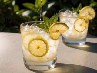 Crisp Green Mojito with Mint Leaves Floating in Clear Glass for a Perfect Summer Day