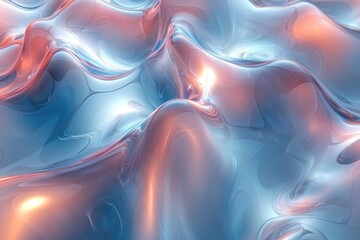 Wall Mural - Abstract 3D Render of a Swirling, Glowing, Liquid Surface