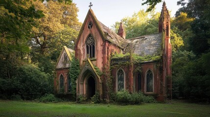 Wall Mural - Abandoned Church in the Woods