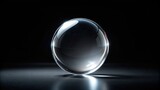 Empty glass sphere on black background, sphere, glass,empty, minimalistic, isolated, reflection, simplicity, round, dark
