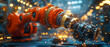© sornram - Close-up of an advanced robotic arm welding with sparks flying in an industrial setting.