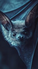 Wall Mural - close-up portrait of a bat with intricate details