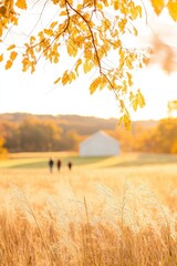 Wall Mural - Autumn Family Hayride at Sunset - Perfect for Thanksgiving and Halloween Celebrations