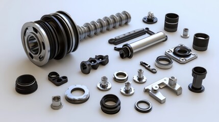 Canvas Print - Mechanical seal kit for pump maintenance, illustrating components required for proper sealing installation.